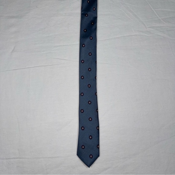 Christian Dior‎ Rare Vintage Tie Blue & White Dot Italian Silk - Picture 6 of 6